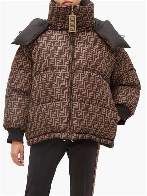 fendi monogram puffer jacket|fendi puffer jacket women.